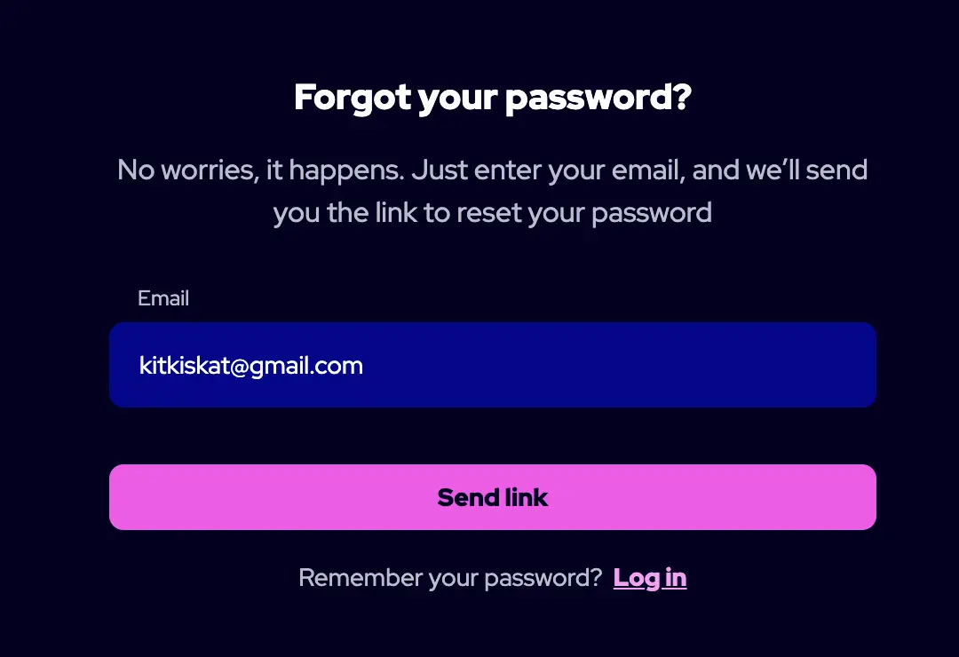 Charmius password reset